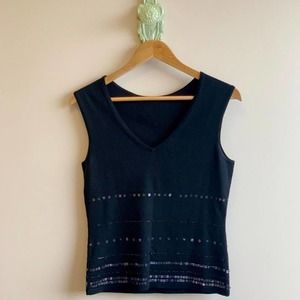 INC V-Back Sleeveless Sweater Tank Top M